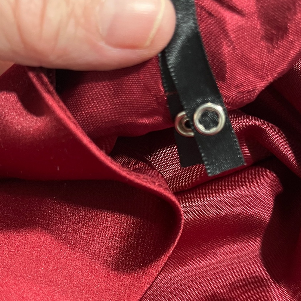 Vie by Victoria Royal Chic Burgundy Reversible Satin Blouse VTG USA RARE SZ 16 - Picture 14 of 15